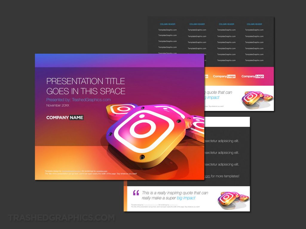 Eyecatching Instagram themes for PowerPoint TrashedGraphics