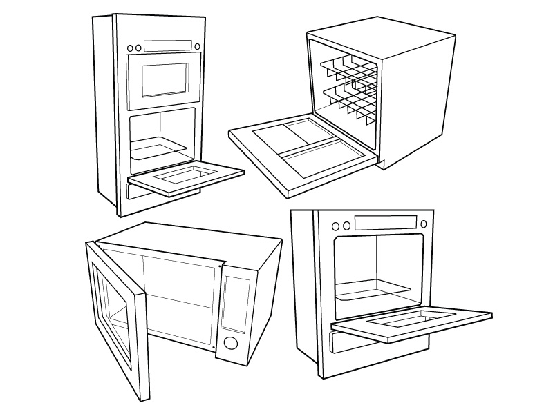 Vector kitchen appliance  drawings TrashedGraphics