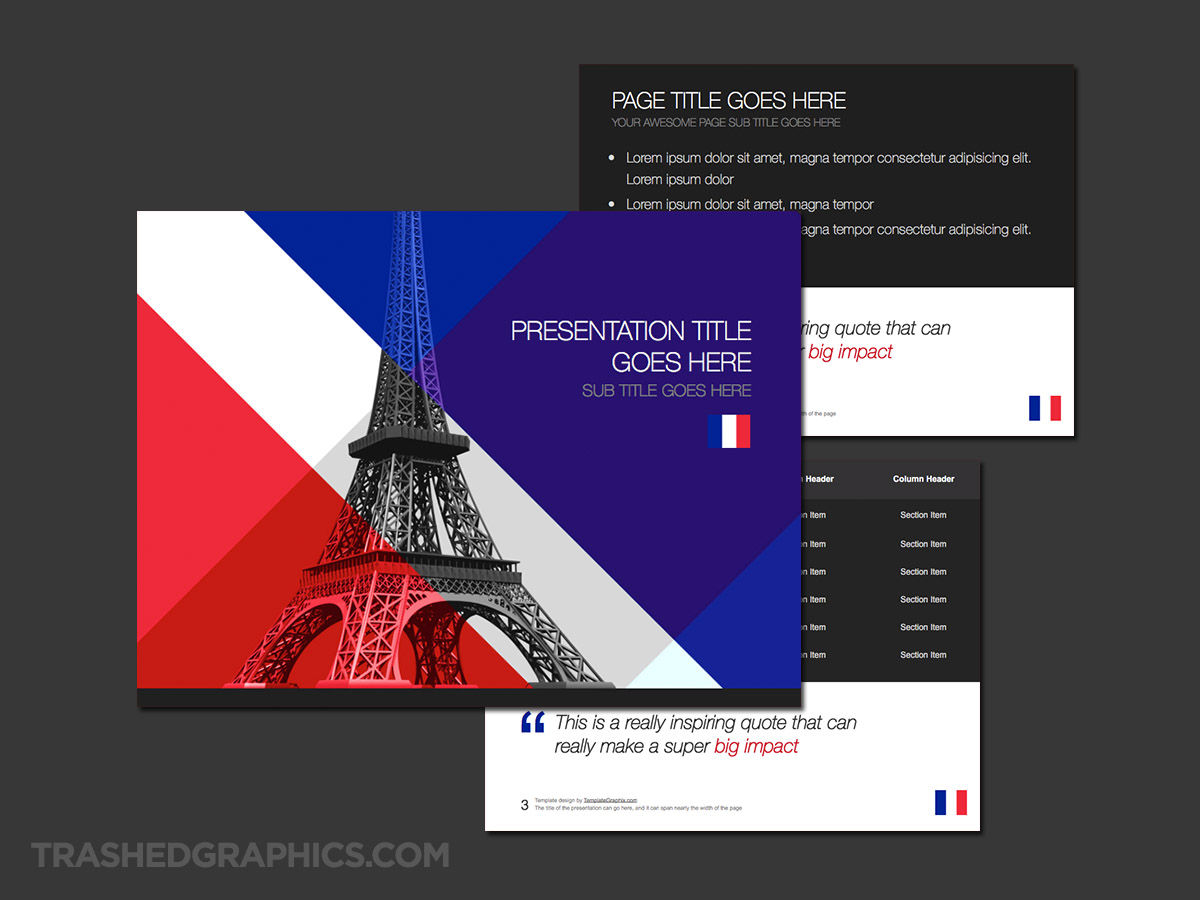France PowerPoint template designs TrashedGraphics